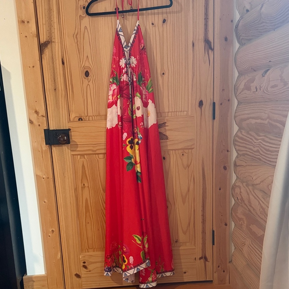 Elegant Red Floral Maxi Dress